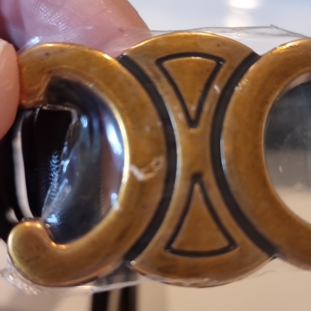 New Black Leather Belt With Gold Tone Hardware | NWOT - Picture 10 of 13